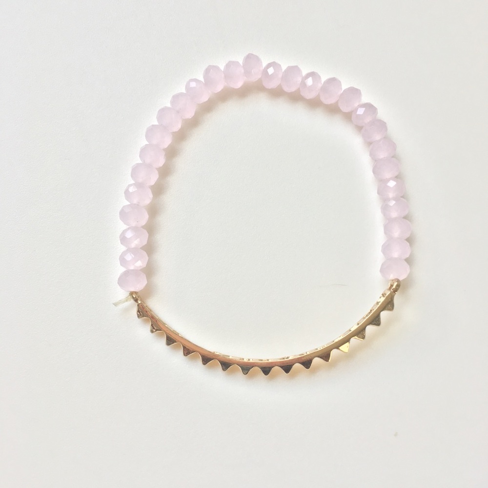 Stretchy Pink and Gold Bracelet